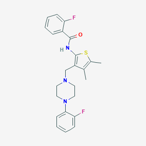 molecular formula C24H25F2N3OS B360120 2-fluoro-N-(3-((4-(2-fluorophenyl)piperazin-1-yl)methyl)-4,5-dimethylthiophen-2-yl)benzamide CAS No. 690962-24-4