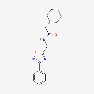 2-cyclohexyl-N-[(3-phenyl-1,2,4-oxadiazol-5-yl)methyl]acetamide