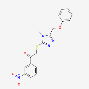 2-{[4-methyl-5-(phenoxymethyl)-4H-1,2,4-triazol-3-yl]thio}-1-(3-nitrophenyl)ethanone