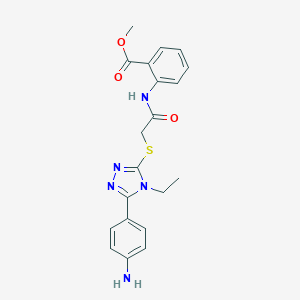 molecular formula C20H21N5O3S B360127 methyl 2-[({[5-(4-aminophenyl)-4-ethyl-4H-1,2,4-triazol-3-yl]sulfanyl}acetyl)amino]benzoate CAS No. 500266-20-6