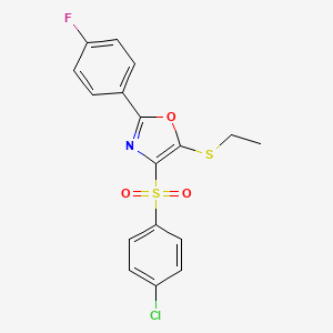 4-[(4-chlorophenyl)sulfonyl]-5-(ethylthio)-2-(4-fluorophenyl)-1,3-oxazole