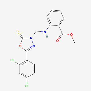 methyl 2-({[5-(2,4-dichlorophenyl)-2-thioxo-1,3,4-oxadiazol-3(2H)-yl]methyl}amino)benzoate