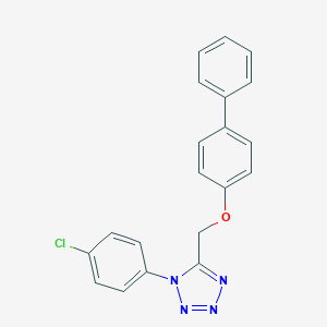 molecular formula C20H15ClN4O B360134 5-[(biphenyl-4-yloxy)methyl]-1-(4-chlorophenyl)-1H-tetrazole CAS No. 912904-03-1