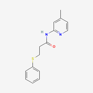 molecular formula C15H16N2OS B3601376 N-(4-methyl-2-pyridinyl)-3-(phenylthio)propanamide 