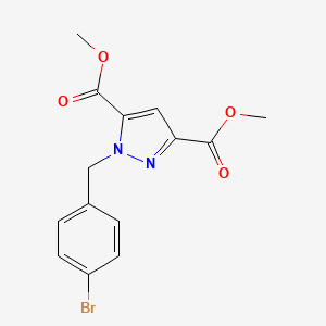 molecular formula C14H13BrN2O4 B3601412 dimethyl 1-(4-bromobenzyl)-1H-pyrazole-3,5-dicarboxylate 