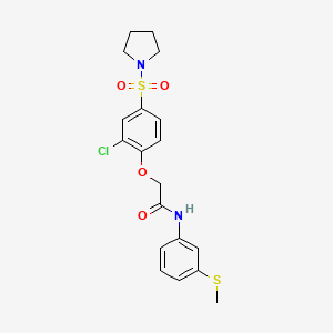 molecular formula C19H21ClN2O4S2 B3601434 2-[2-chloro-4-(1-pyrrolidinylsulfonyl)phenoxy]-N-[3-(methylthio)phenyl]acetamide 