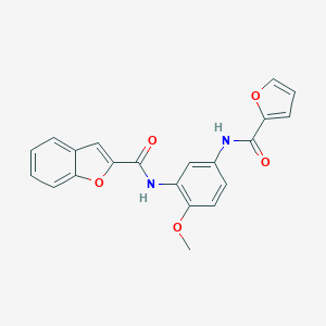 molecular formula C21H16N2O5 B360144 N-[5-(2-furoylamino)-2-methoxyphenyl]-1-benzofuran-2-carboxamide CAS No. 797776-70-6