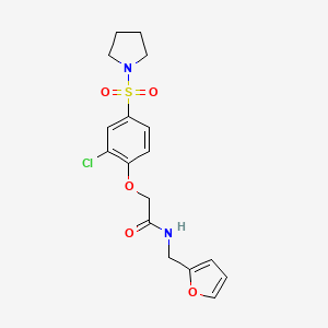 molecular formula C17H19ClN2O5S B3601445 2-[2-chloro-4-(1-pyrrolidinylsulfonyl)phenoxy]-N-(2-furylmethyl)acetamide 