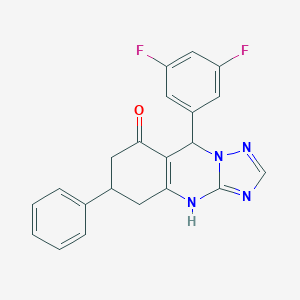 molecular formula C21H16F2N4O B360147 9-(3,5-difluorophenyl)-6-phenyl-5,6,7,9-tetrahydro[1,2,4]triazolo[5,1-b]quinazolin-8(4H)-one CAS No. 777870-19-6