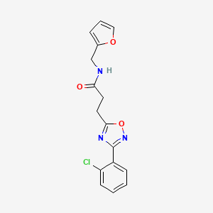 molecular formula C16H14ClN3O3 B3601480 3-[3-(2-chlorophenyl)-1,2,4-oxadiazol-5-yl]-N-(2-furylmethyl)propanamide 