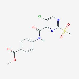 molecular formula C14H12ClN3O5S B360149 Methyl 4-({[5-chloro-2-(methylsulfonyl)pyrimidin-4-yl]carbonyl}amino)benzoate CAS No. 880794-23-0