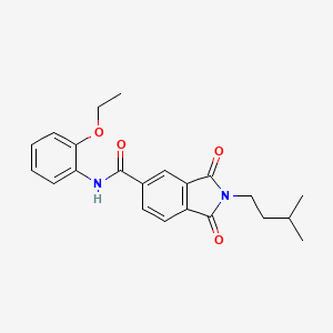 molecular formula C22H24N2O4 B3601494 N-(2-ethoxyphenyl)-2-(3-methylbutyl)-1,3-dioxo-5-isoindolinecarboxamide 