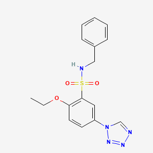 molecular formula C16H17N5O3S B3601502 N-benzyl-2-ethoxy-5-(1H-tetrazol-1-yl)benzenesulfonamide 