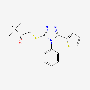 3,3-dimethyl-1-{[4-phenyl-5-(2-thienyl)-4H-1,2,4-triazol-3-yl]thio}-2-butanone