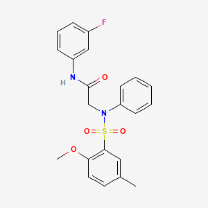 N~1~-(3-fluorophenyl)-N~2~-[(2-methoxy-5-methylphenyl)sulfonyl]-N~2~-phenylglycinamide