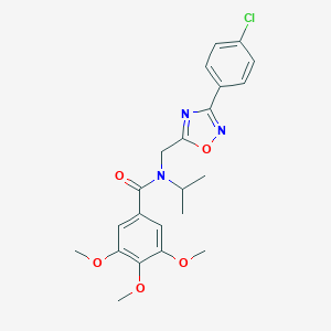 molecular formula C22H24ClN3O5 B360152 N-{[3-(4-chlorophenyl)-1,2,4-oxadiazol-5-yl]methyl}-N-isopropyl-3,4,5-trimethoxybenzamide CAS No. 727363-69-1