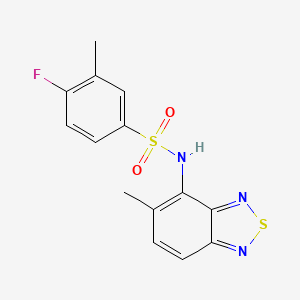 4-fluoro-3-methyl-N-(5-methyl-2,1,3-benzothiadiazol-4-yl)benzenesulfonamide