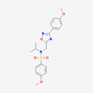 molecular formula C20H23N3O5S B360155 N-isopropyl-4-methoxy-N-{[3-(4-methoxyphenyl)-1,2,4-oxadiazol-5-yl]methyl}benzenesulfonamide CAS No. 727364-30-9