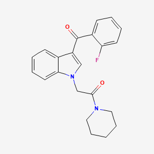 molecular formula C22H21FN2O2 B3601580 (2-fluorophenyl){1-[2-oxo-2-(1-piperidinyl)ethyl]-1H-indol-3-yl}methanone 