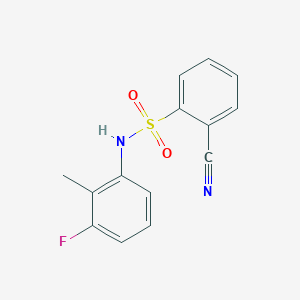 molecular formula C14H11FN2O2S B3601584 2-cyano-N-(3-fluoro-2-methylphenyl)benzenesulfonamide 