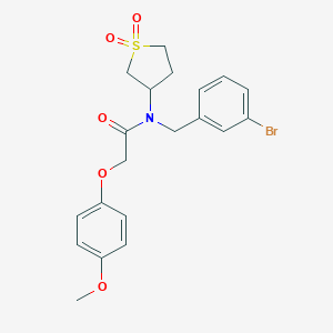 molecular formula C20H22BrNO5S B360159 N-[(3-bromophenyl)methyl]-N-(1,1-dioxothiolan-3-yl)-2-(4-methoxyphenoxy)acetamide CAS No. 850242-59-0