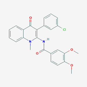 molecular formula C25H21ClN2O4 B360160 N-[3-(3-chlorophenyl)-1-methyl-4-oxoquinolin-2-yl]-3,4-dimethoxybenzamide CAS No. 883966-74-3