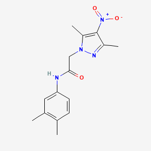 molecular formula C15H18N4O3 B3601618 2-(3,5-dimethyl-4-nitro-1H-pyrazol-1-yl)-N-(3,4-dimethylphenyl)acetamide 