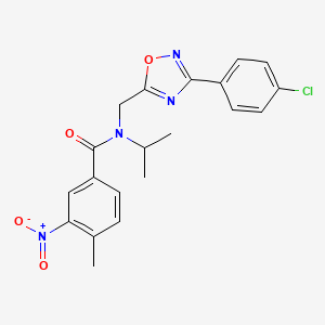 molecular formula C20H19ClN4O4 B3601628 N-{[3-(4-chlorophenyl)-1,2,4-oxadiazol-5-yl]methyl}-N-isopropyl-4-methyl-3-nitrobenzamide 