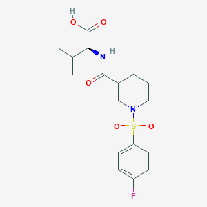 molecular formula C17H23FN2O5S B360163 N-({1-[(4-氟苯基)磺酰]哌啶-3-基}羰基)-L-缬氨酸 CAS No. 956970-52-8