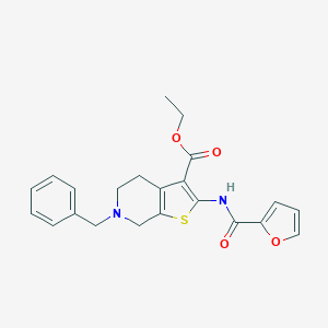 molecular formula C22H22N2O4S B360167 Ethyl 6-benzyl-2-(2-furoylamino)-4,5,6,7-tetrahydrothieno[2,3-c]pyridine-3-carboxylate CAS No. 486396-81-0