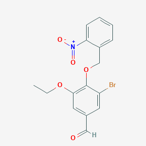 molecular formula C16H14BrNO5 B3601673 3-bromo-5-ethoxy-4-[(2-nitrobenzyl)oxy]benzaldehyde 