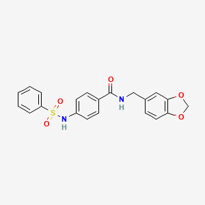 N-(1,3-benzodioxol-5-ylmethyl)-4-[(phenylsulfonyl)amino]benzamide