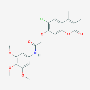 molecular formula C22H22ClNO7 B360171 2-[(6-chloro-3,4-dimethyl-2-oxo-2H-chromen-7-yl)oxy]-N-(3,4,5-trimethoxyphenyl)acetamide CAS No. 921142-35-0