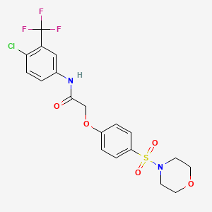 molecular formula C19H18ClF3N2O5S B3601725 N-[4-chloro-3-(trifluoromethyl)phenyl]-2-[4-(4-morpholinylsulfonyl)phenoxy]acetamide 