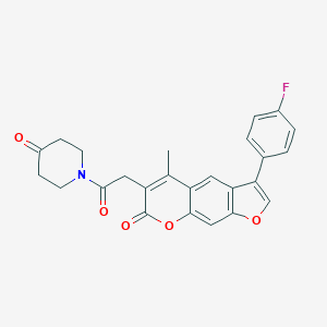 molecular formula C25H20FNO5 B360175 1-{[3-(4-fluorophenyl)-5-methyl-7-oxo-7H-furo[3,2-g]chromen-6-yl]acetyl}-4-piperidinone CAS No. 921105-35-3