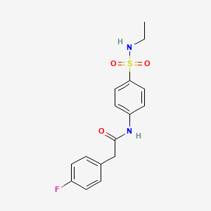 molecular formula C16H17FN2O3S B3601763 N-{4-[(ethylamino)sulfonyl]phenyl}-2-(4-fluorophenyl)acetamide 