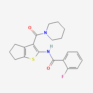 2-fluoro-N-[3-(1-piperidinylcarbonyl)-5,6-dihydro-4H-cyclopenta[b]thien-2-yl]benzamide