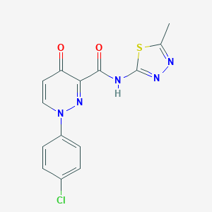 molecular formula C14H10ClN5O2S B360179 1-(4-chlorophenyl)-N-(5-methyl-1,3,4-thiadiazol-2-yl)-4-oxo-1,4-dihydropyridazine-3-carboxamide CAS No. 895827-92-6