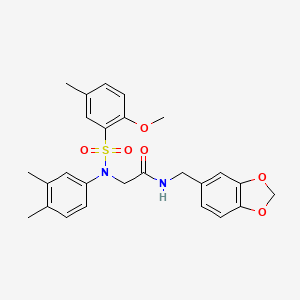 N~1~-(1,3-benzodioxol-5-ylmethyl)-N~2~-(3,4-dimethylphenyl)-N~2~-[(2-methoxy-5-methylphenyl)sulfonyl]glycinamide