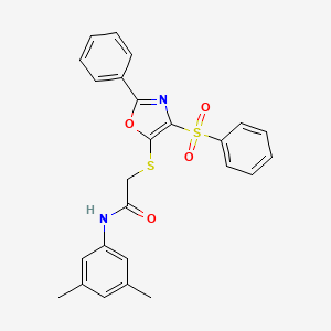 N-(3,5-dimethylphenyl)-2-{[2-phenyl-4-(phenylsulfonyl)-1,3-oxazol-5-yl]thio}acetamide