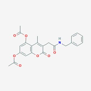 molecular formula C23H21NO7 B360184 3-[2-(benzylamino)-2-oxoethyl]-4-methyl-2-oxo-2H-chromene-5,7-diyl diacetate CAS No. 905015-64-7