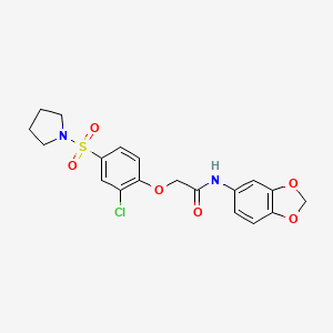 N-1,3-benzodioxol-5-yl-2-[2-chloro-4-(1-pyrrolidinylsulfonyl)phenoxy]acetamide