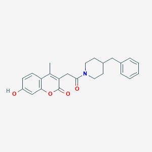 molecular formula C24H25NO4 B360185 3-[2-(4-benzyl-1-piperidinyl)-2-oxoethyl]-7-hydroxy-4-methyl-2H-chromen-2-one CAS No. 919736-00-8