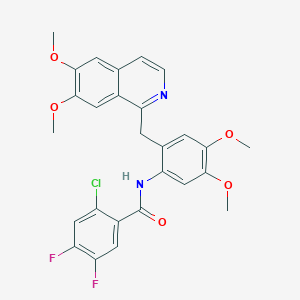 molecular formula C27H23ClF2N2O5 B3601854 2-chloro-N-{2-[(6,7-dimethoxy-1-isoquinolinyl)methyl]-4,5-dimethoxyphenyl}-4,5-difluorobenzamide 