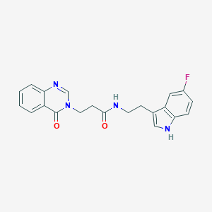 molecular formula C21H19FN4O2 B360186 N-[2-(5-fluoro-1H-indol-3-yl)ethyl]-3-(4-oxo-3(4H)-quinazolinyl)propanamide CAS No. 920426-78-4