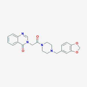 molecular formula C22H22N4O4 B360187 3-{2-[4-(1,3-benzodioxol-5-ylmethyl)-1-piperazinyl]-2-oxoethyl}-4(3H)-quinazolinone CAS No. 757199-20-5