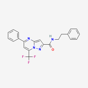 5-phenyl-N-(2-phenylethyl)-7-(trifluoromethyl)pyrazolo[1,5-a]pyrimidine-2-carboxamide