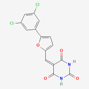 5-{[5-(3,5-dichlorophenyl)-2-furyl]methylene}-2,4,6(1H,3H,5H)-pyrimidinetrione