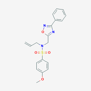 molecular formula C19H19N3O4S B360189 N-allyl-4-methoxy-N-((3-phenyl-1,2,4-oxadiazol-5-yl)methyl)benzenesulfonamide CAS No. 920433-94-9