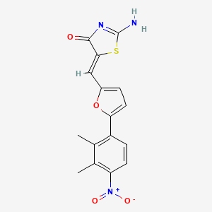 molecular formula C16H13N3O4S B3601896 5-{[5-(2,3-dimethyl-4-nitrophenyl)-2-furyl]methylene}-2-imino-1,3-thiazolidin-4-one 